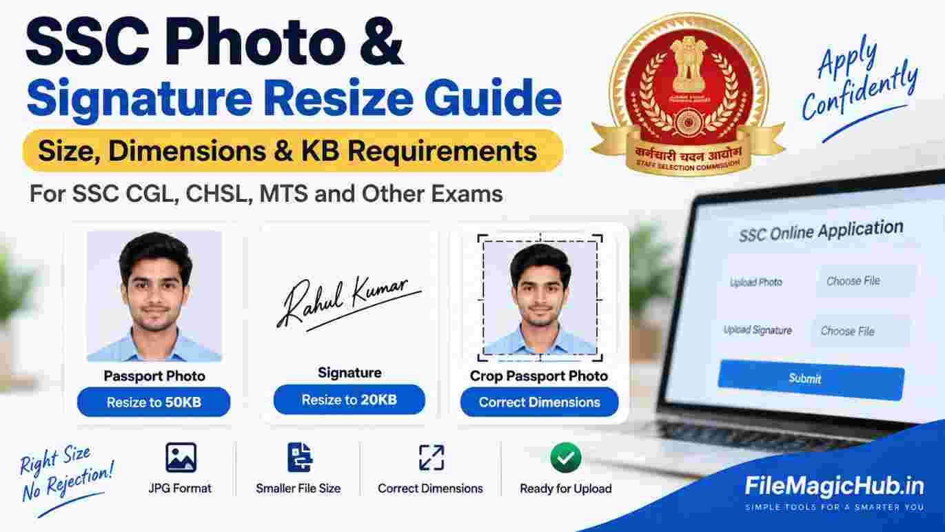 SSC Photo & Signature Resize: Size, Dimensions & KB Guide